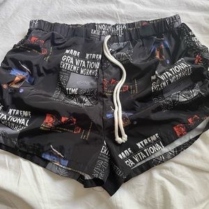 Graphic Black Shorts